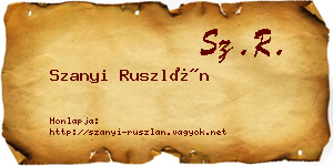 Szanyi Ruszlán névjegykártya