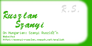 ruszlan szanyi business card